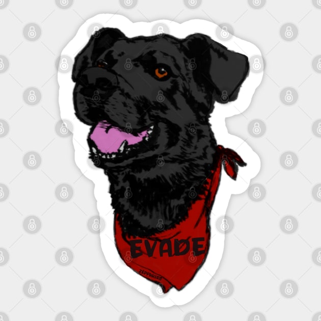 Negro Matapacos, the riot dog (evade) Sticker by Goth_ink